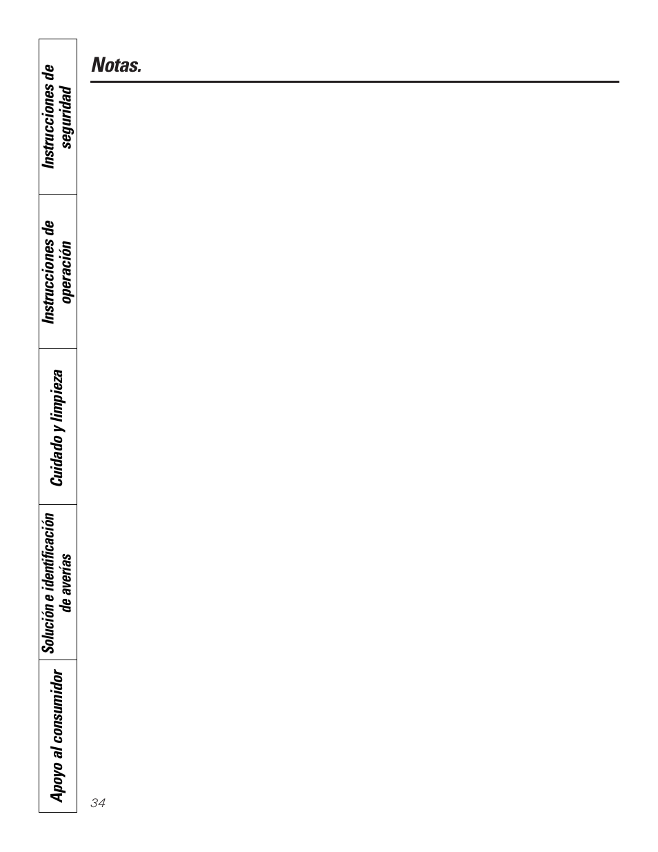 Notas | GE 49-80388 12-05 JR User Manual | Page 70 / 72