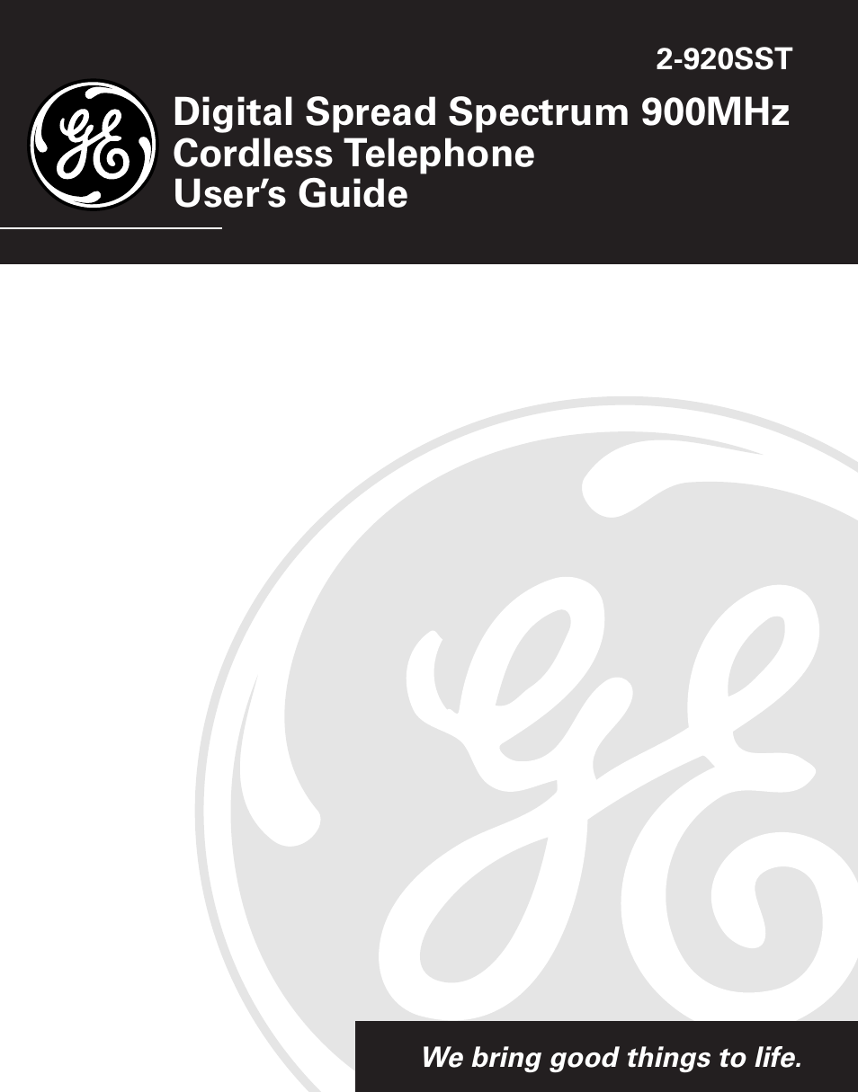 GE 2-920SST User Manual | 32 pages