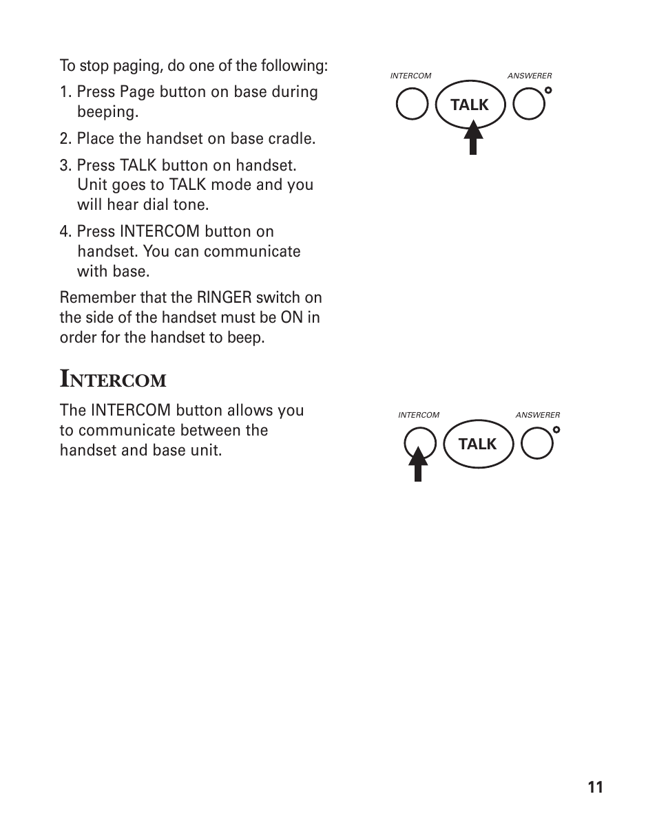 Ntercom | GE 2-920SST User Manual | Page 11 / 32