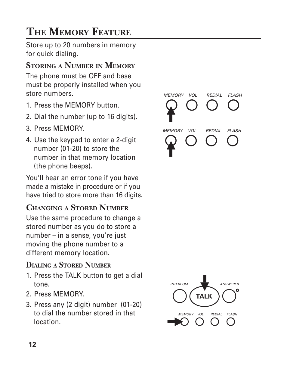 Emory, Eature | GE 2-920SST User Manual | Page 12 / 32