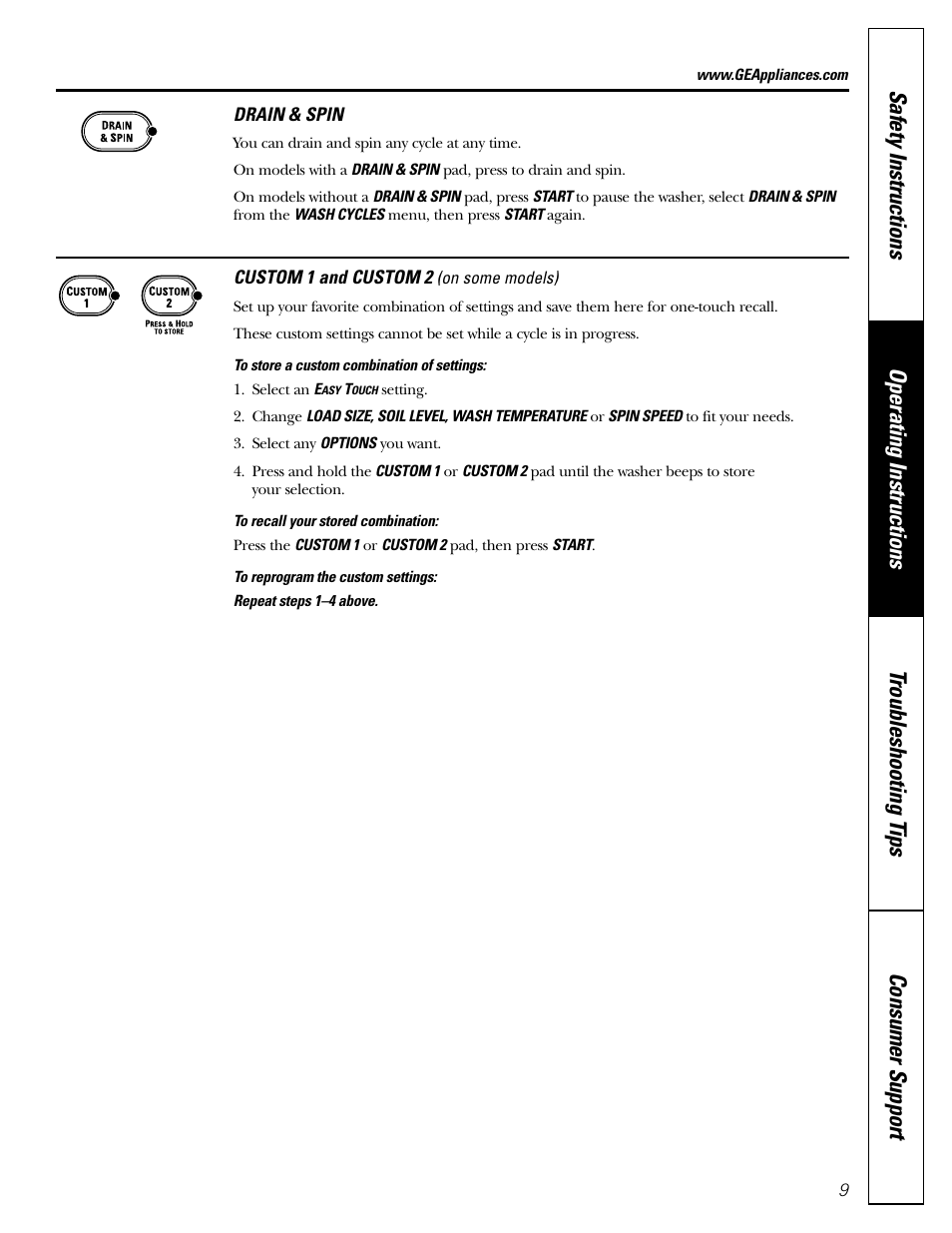 GE WPRB9250 User Manual | Page 9 / 20