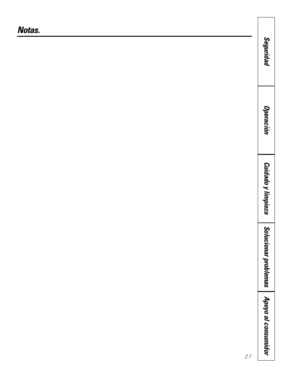 Notas | GE JGP321 User Manual | Page 59 / 64