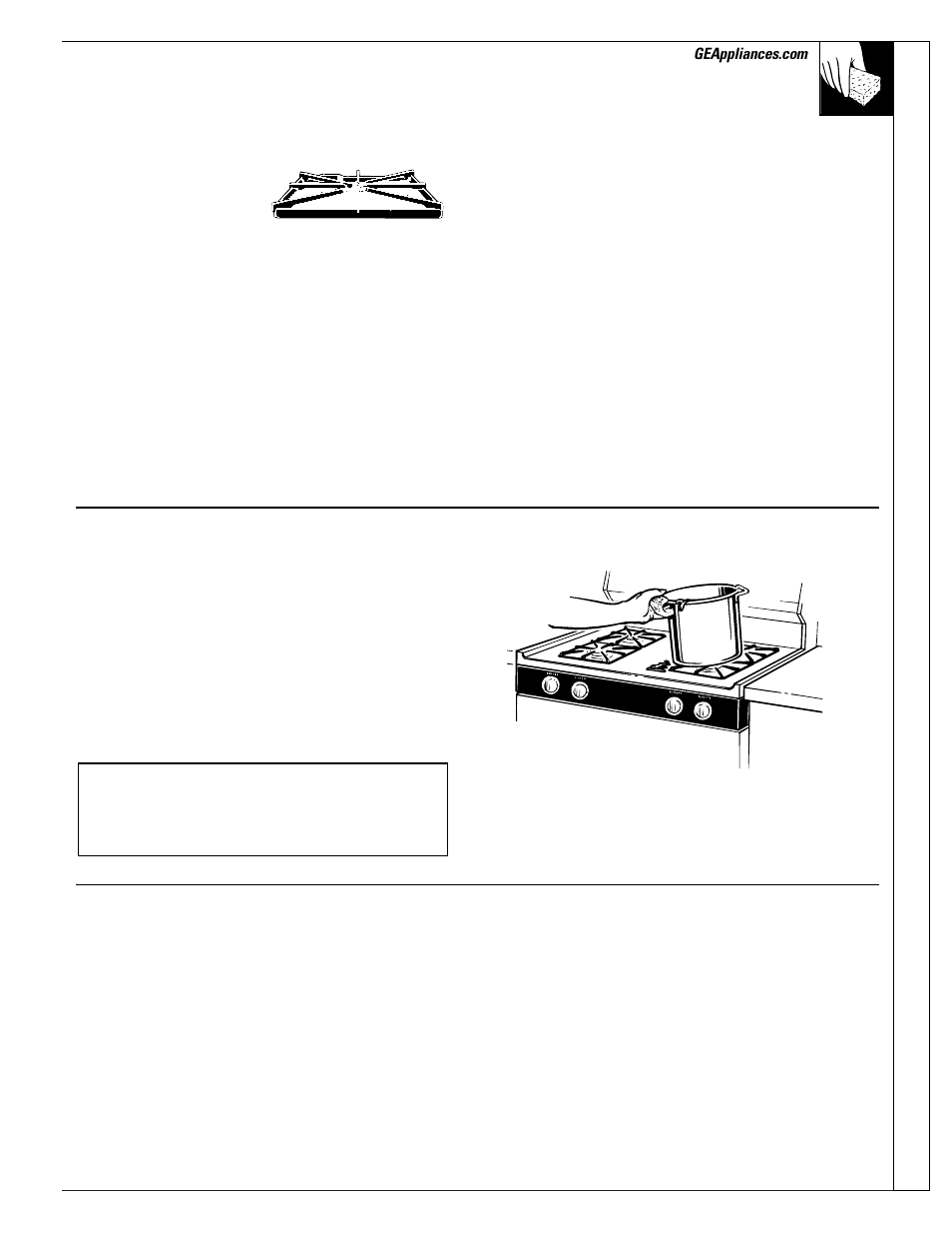 Cooktop, Oven bottom, Car e and cleaning | GE EGR3001 User Manual | Page 31 / 52