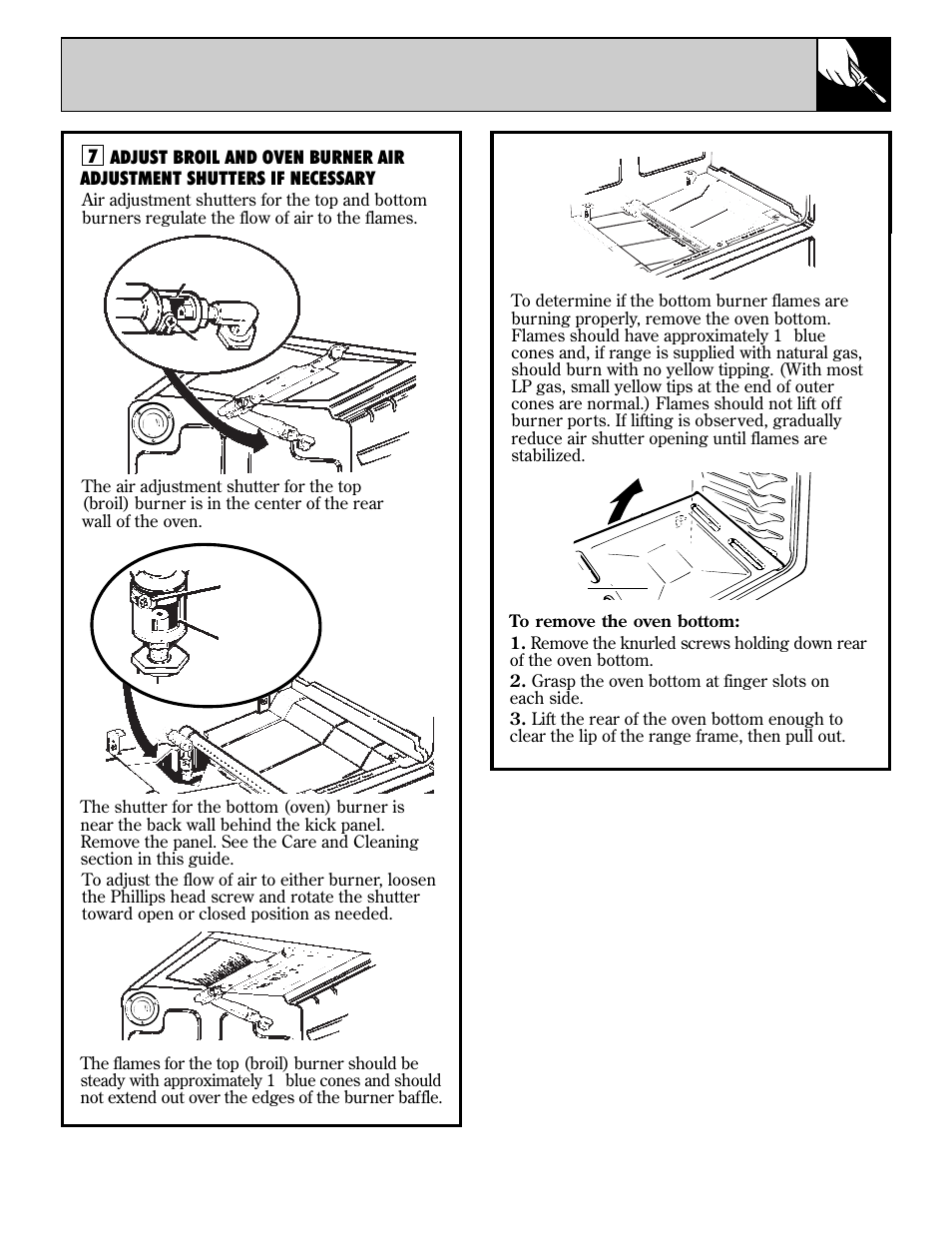 Air adjustment | GE EGR3001 User Manual | Page 43 / 52