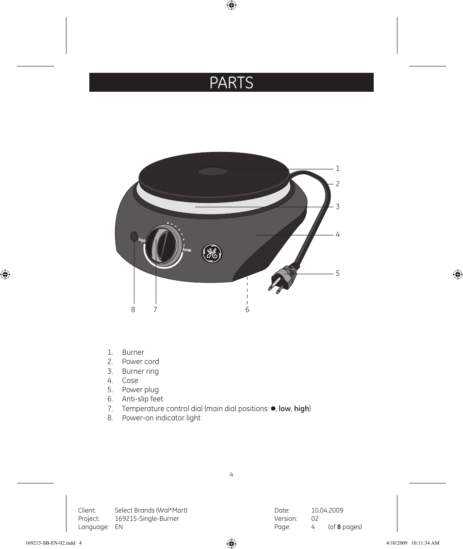 Parts | GE 681131692151 User Manual | Page 4 / 8