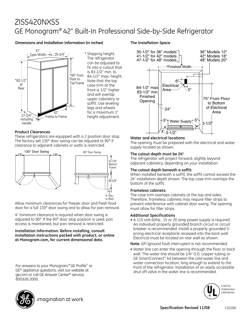 GE ZISS420NXSS User Manual | 2 pages