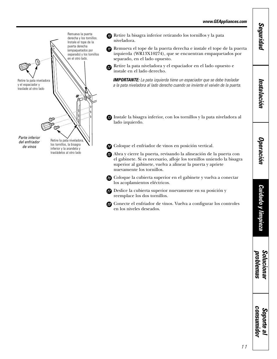 Cuidado y limpieza | GE Profile Wine Chiller User Manual | Page 27 / 32