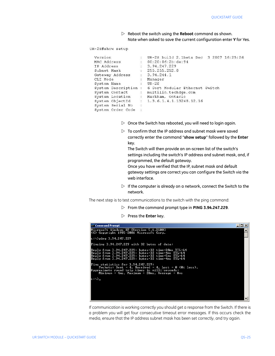 GE QS24 UR User Manual | Page 29 / 58