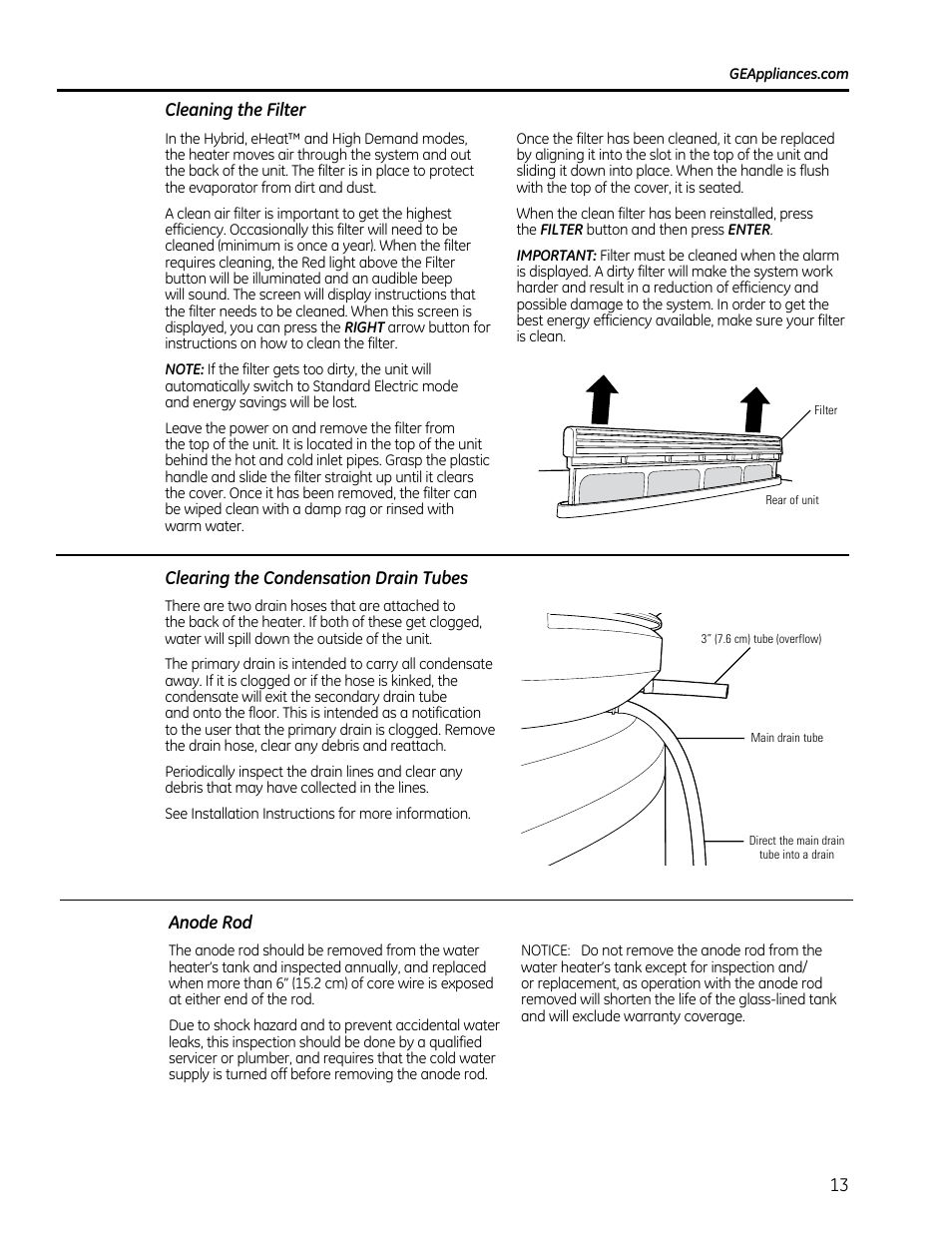 GE GEH50DXSRGA User Manual | Page 13 / 68