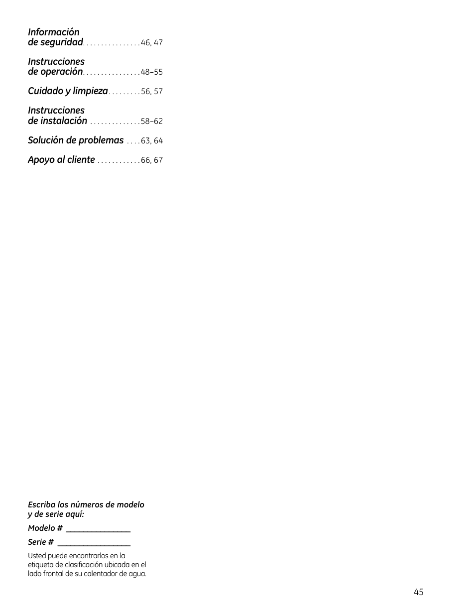 50254-3 sp | GE GEH50DXSRGA User Manual | Page 45 / 68