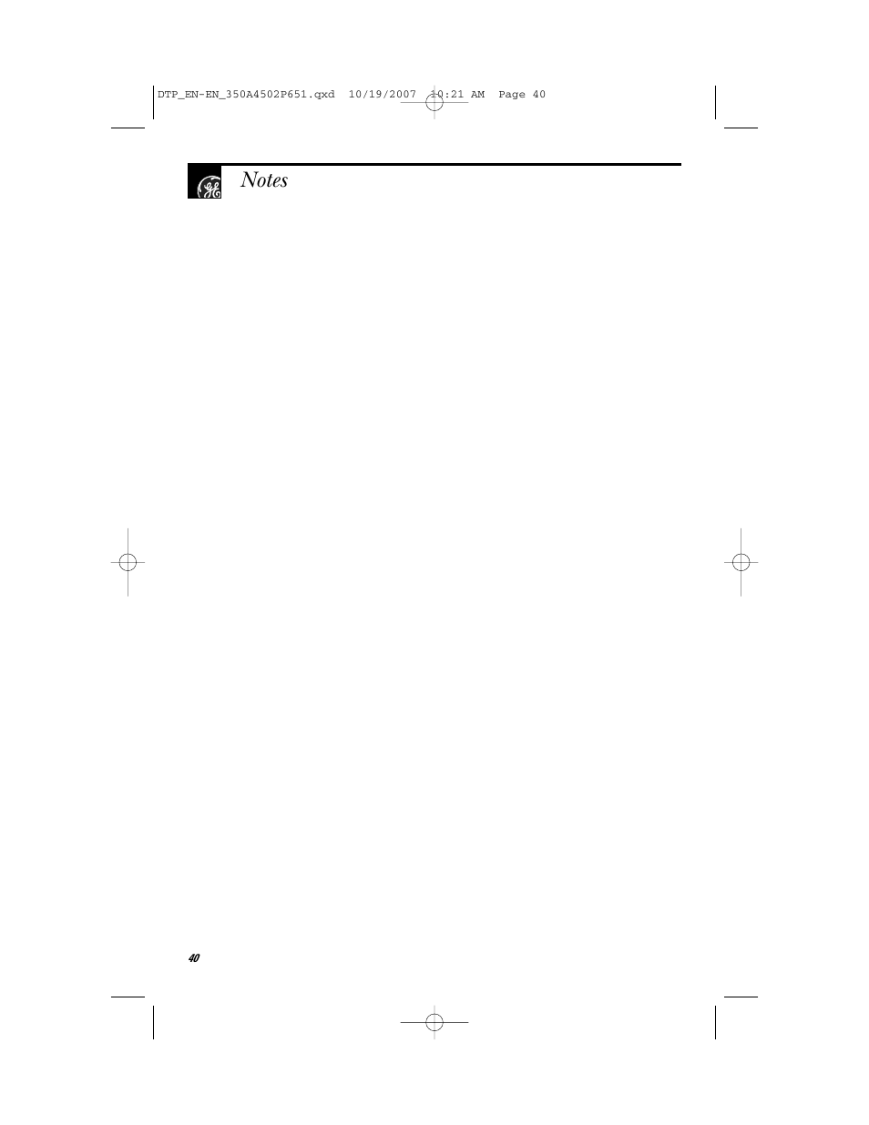 GE Spacemaker Microwave Oven JVM1540 User Manual | Page 40 / 43
