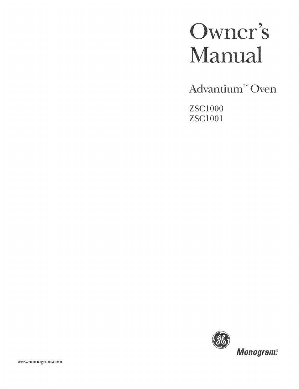 GE ZSCIO00 User Manual | 44 pages