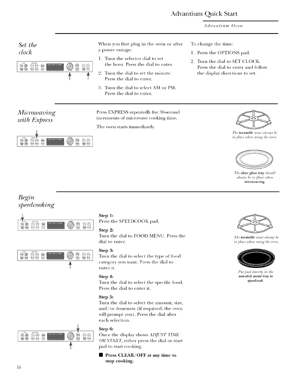 Set the, Microwaving with express, Begin | Speedcooking, Begin speedcooking | GE ZSCIO00 User Manual | Page 16 / 44