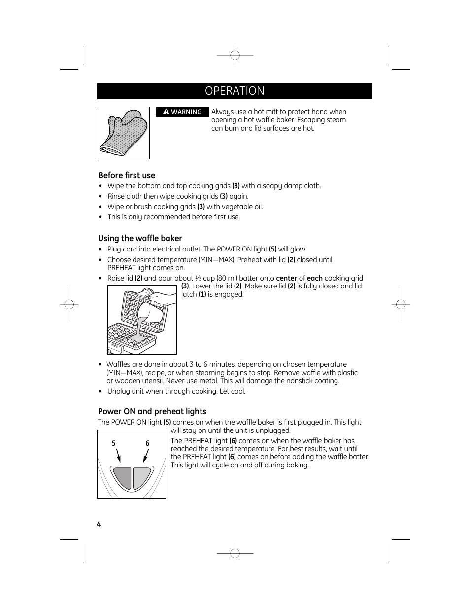 Operation | GE 681131691864 User Manual | Page 4 / 6