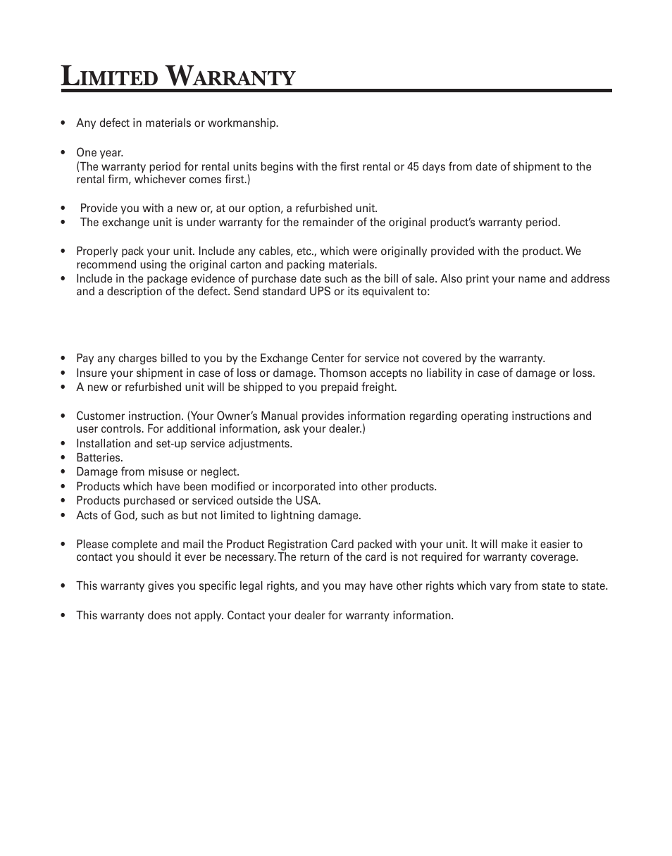 Imited, Arranty | GE 2-9920 User Manual | Page 21 / 22