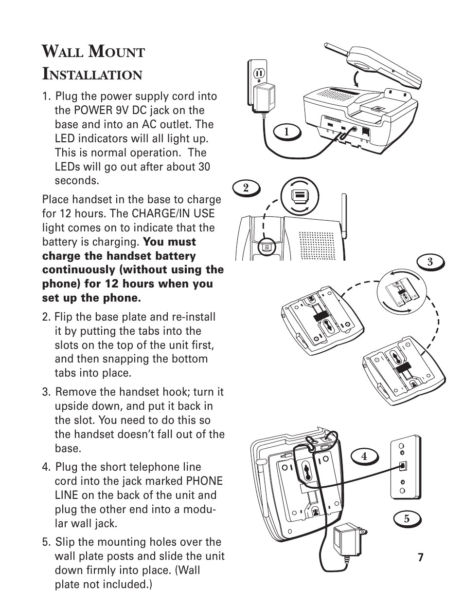 Wall mount installation | GE 2-9950 User Manual | Page 7 / 38