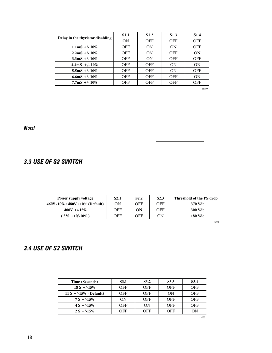 3 use of s2 switch, 4 use of s3 switch, 3 use of s2 switch 3.4 use of s3 switch | GE CS300 User Manual | Page 18 / 28