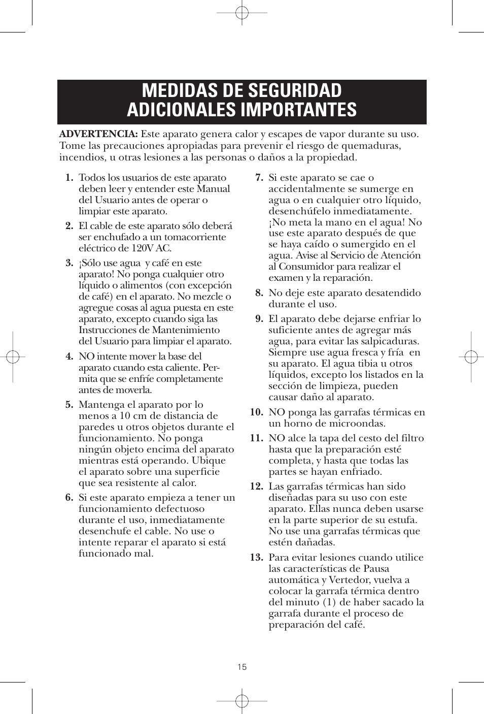 Medidas de seguridad adicionales importantes | GE 1549887 User Manual | Page 15 / 26