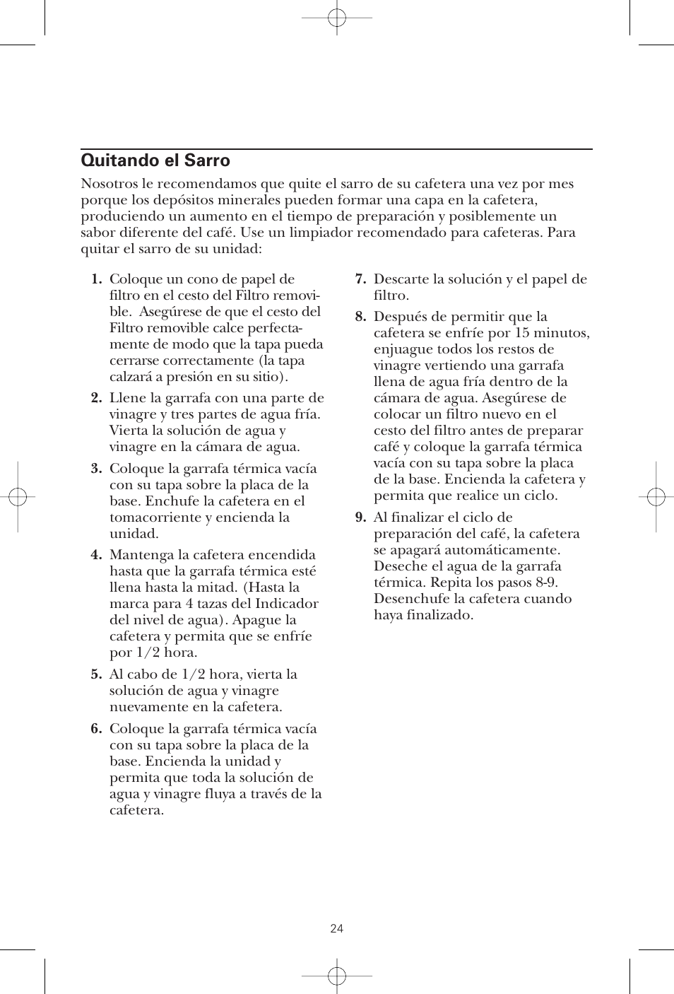 Quitando el sarro | GE 1549887 User Manual | Page 24 / 26