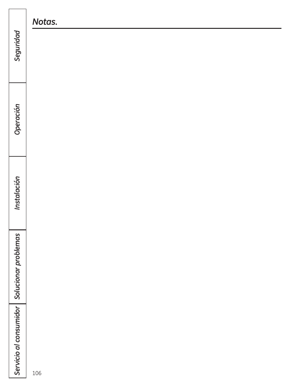 Notas | GE 200D8074P037 User Manual | Page 106 / 112