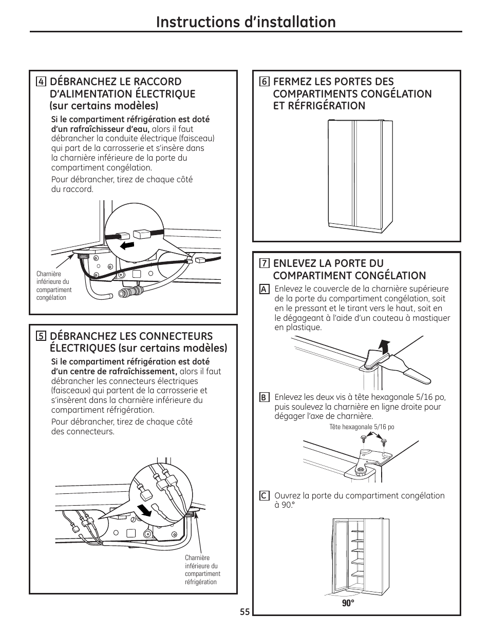 Instructions d’installation | GE 200D8074P037 User Manual | Page 55 / 112