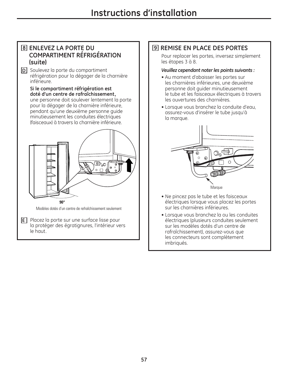 Instructions d’installation | GE 200D8074P037 User Manual | Page 57 / 112