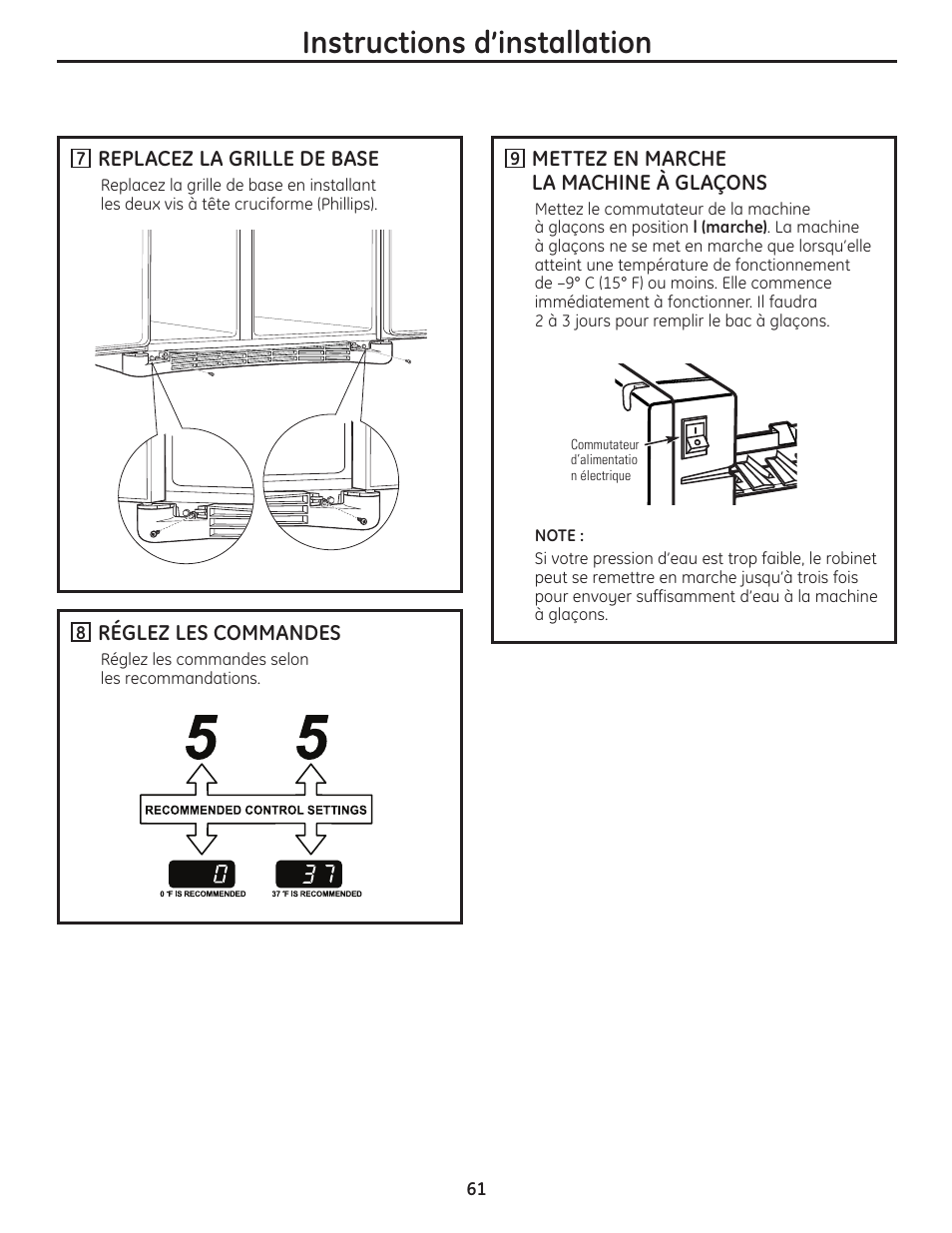 Instructions d’installation | GE 200D8074P037 User Manual | Page 61 / 112
