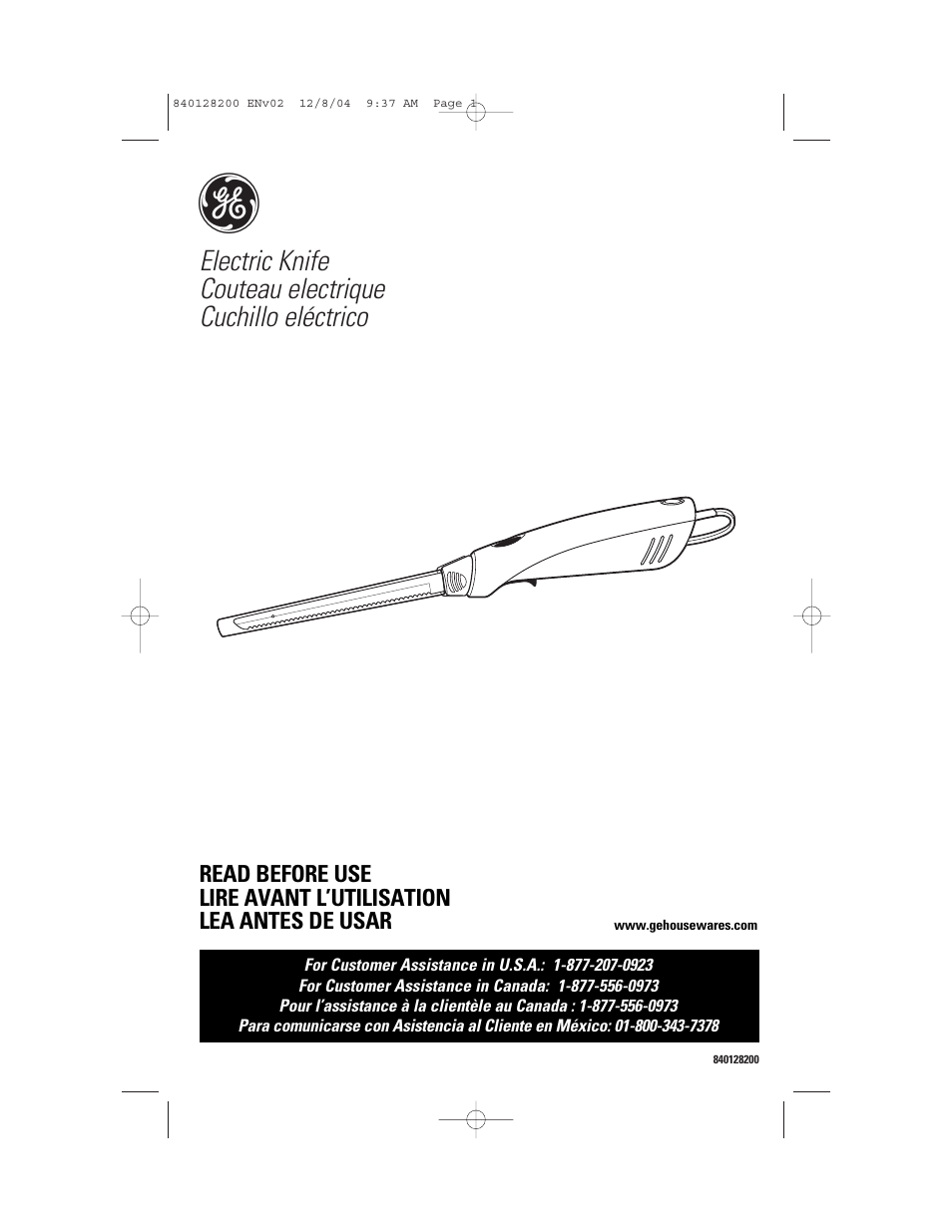 GE 840128200 User Manual | 5 pages