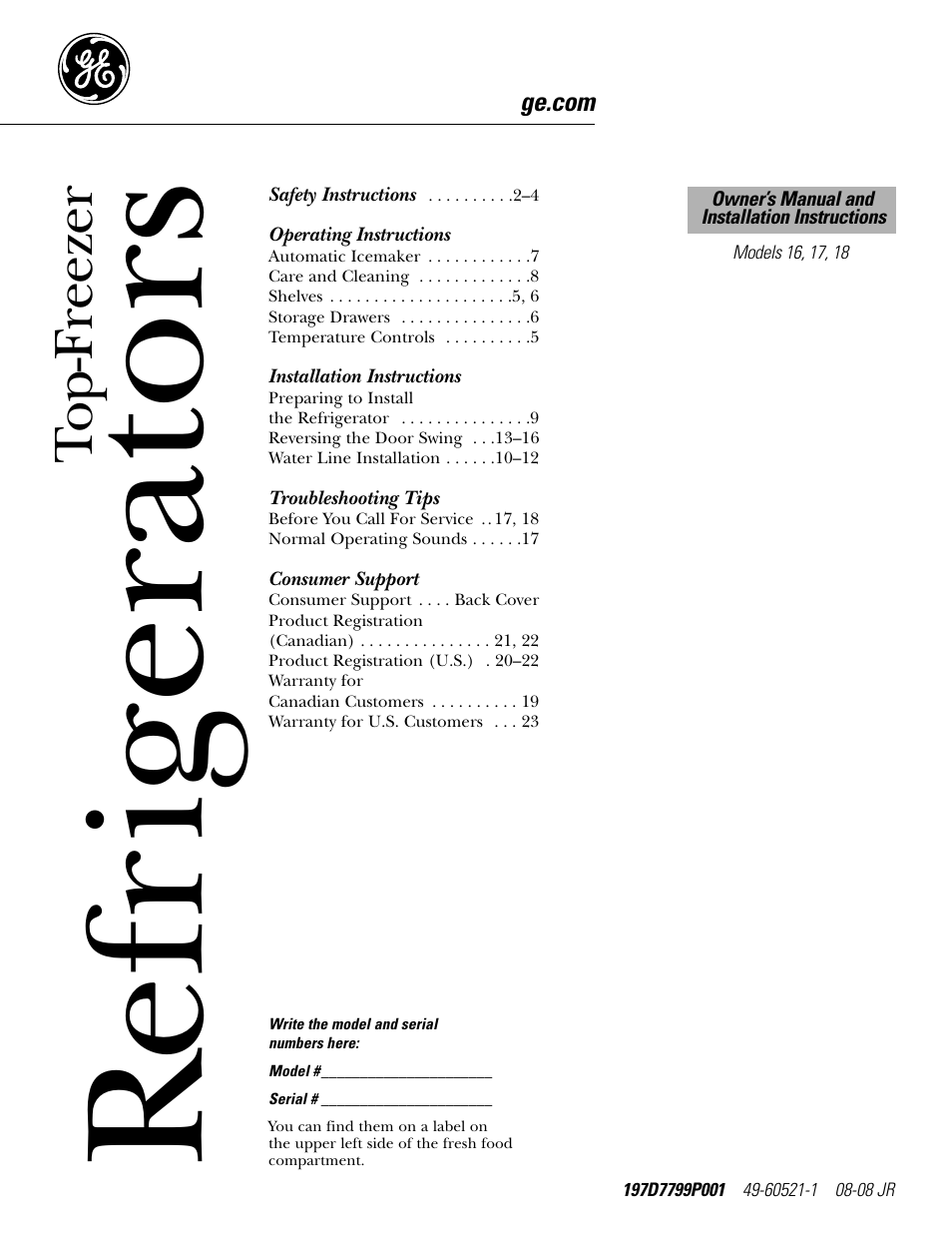 GE 18 User Manual | 24 pages