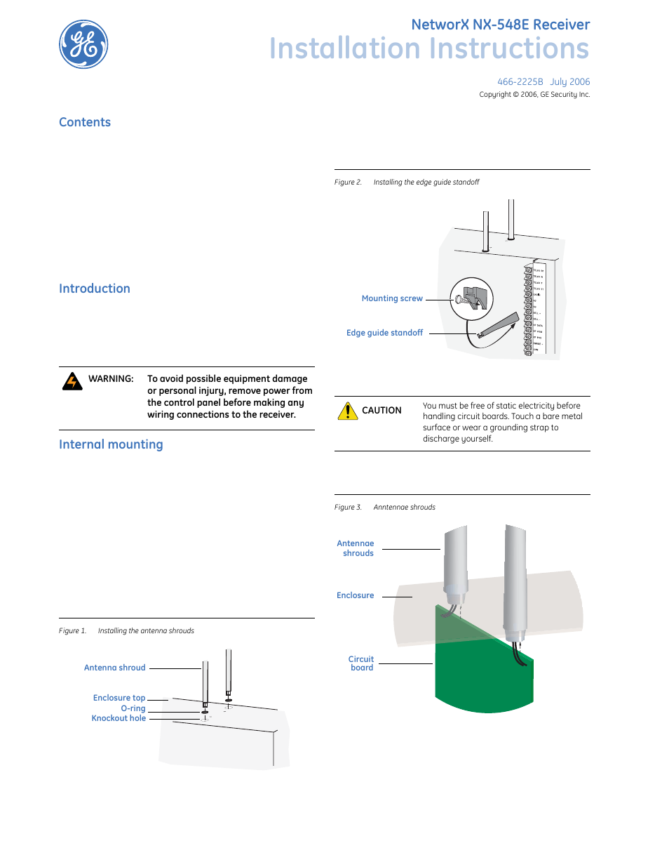 GE NETWORX NX-548E User Manual | 12 pages