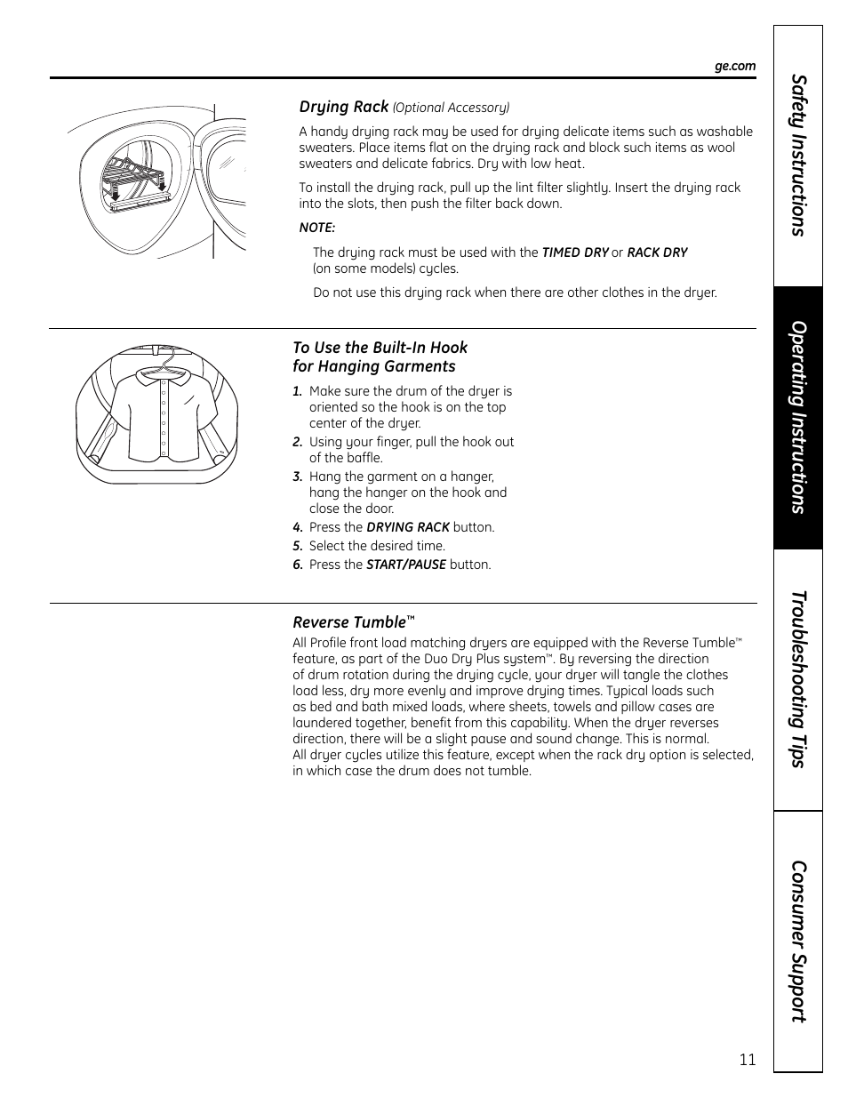 GE UPVH880 User Manual | Page 11 / 152