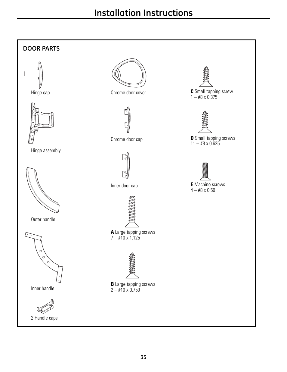 Installation instructions | GE UPVH880 User Manual | Page 35 / 152