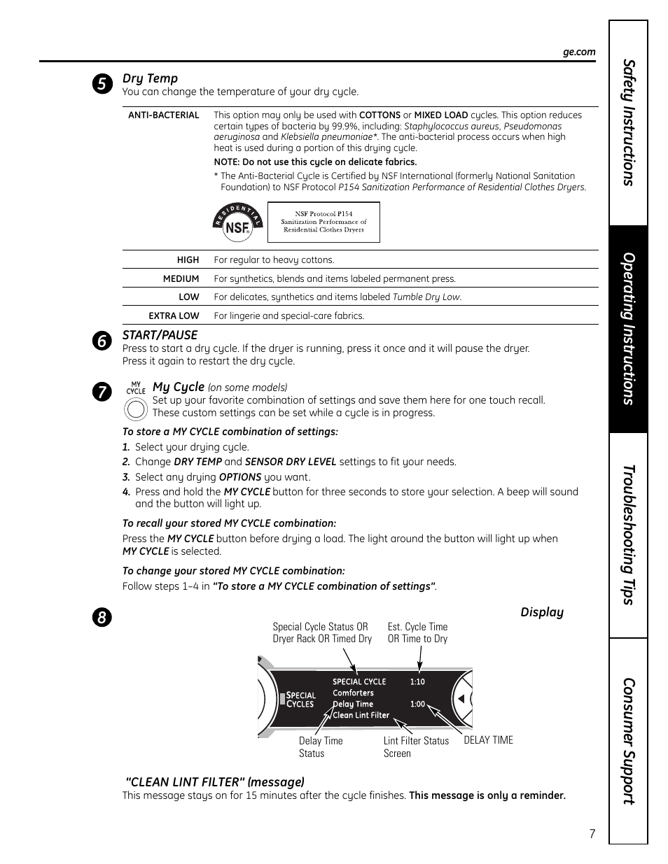 GE UPVH880 User Manual | Page 7 / 152