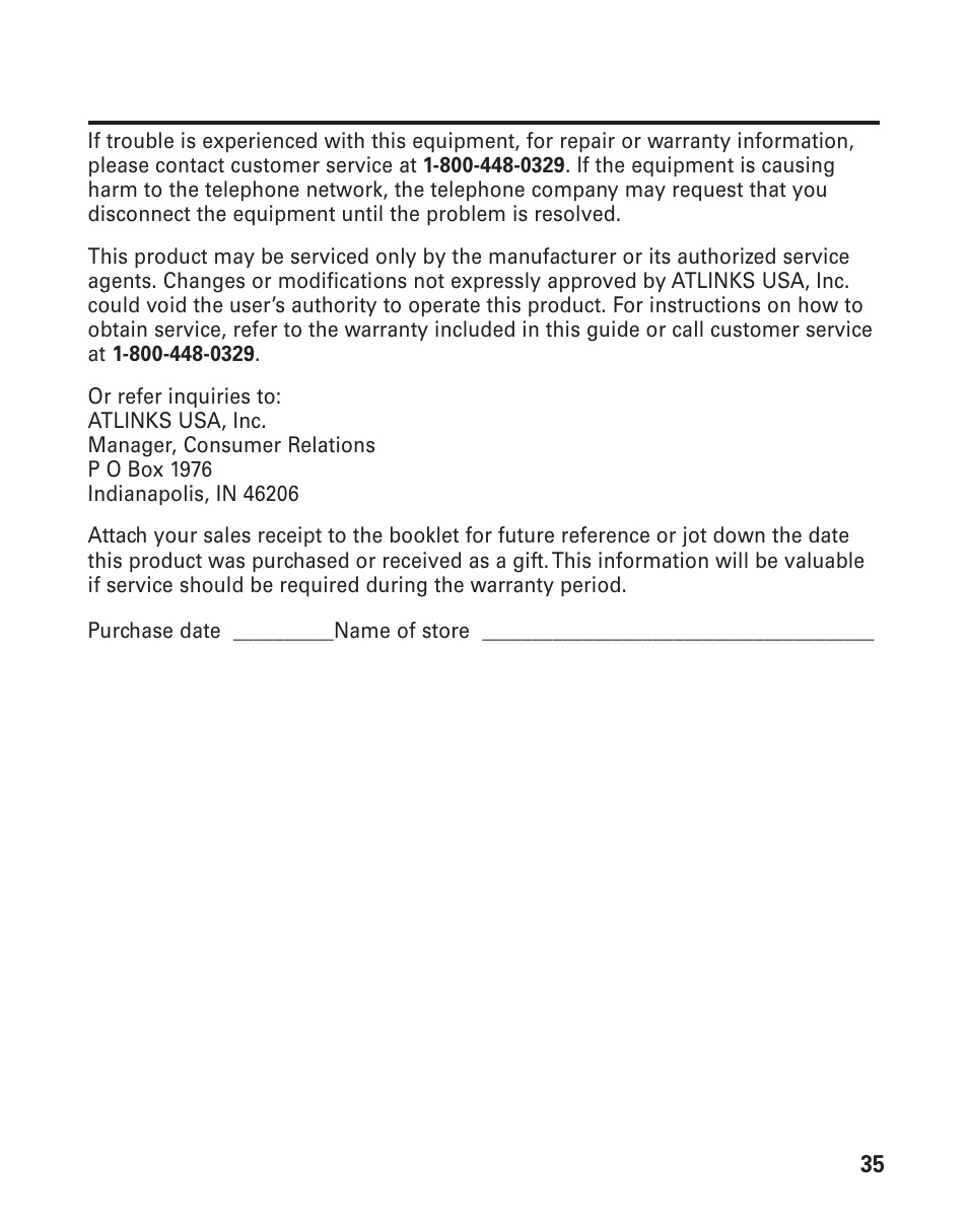 Service, Imited, Arranty | GE 25893 User Manual | Page 35 / 40