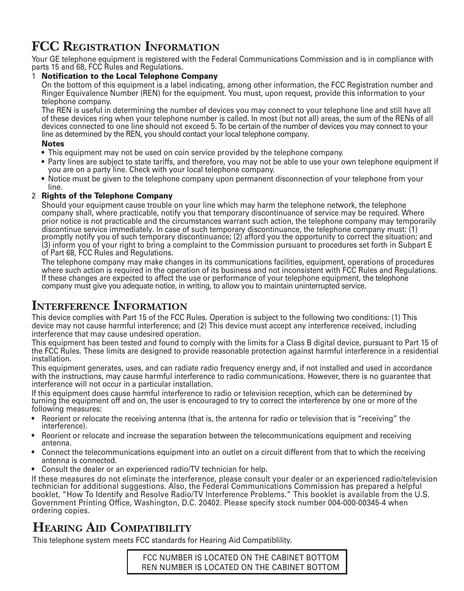 Fcc r | GE 2-9751 User Manual | Page 2 / 20