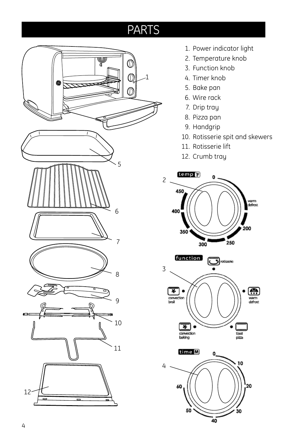 Parts | GE Countertop Oven User Manual | Page 4 / 9