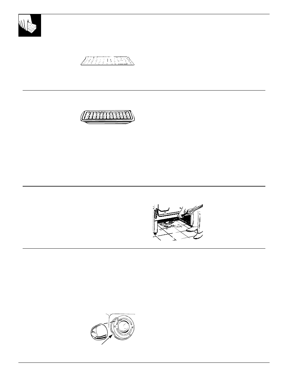 Oven light, Care and cleaning | GE 10-95 CG User Manual | Page 34 / 44