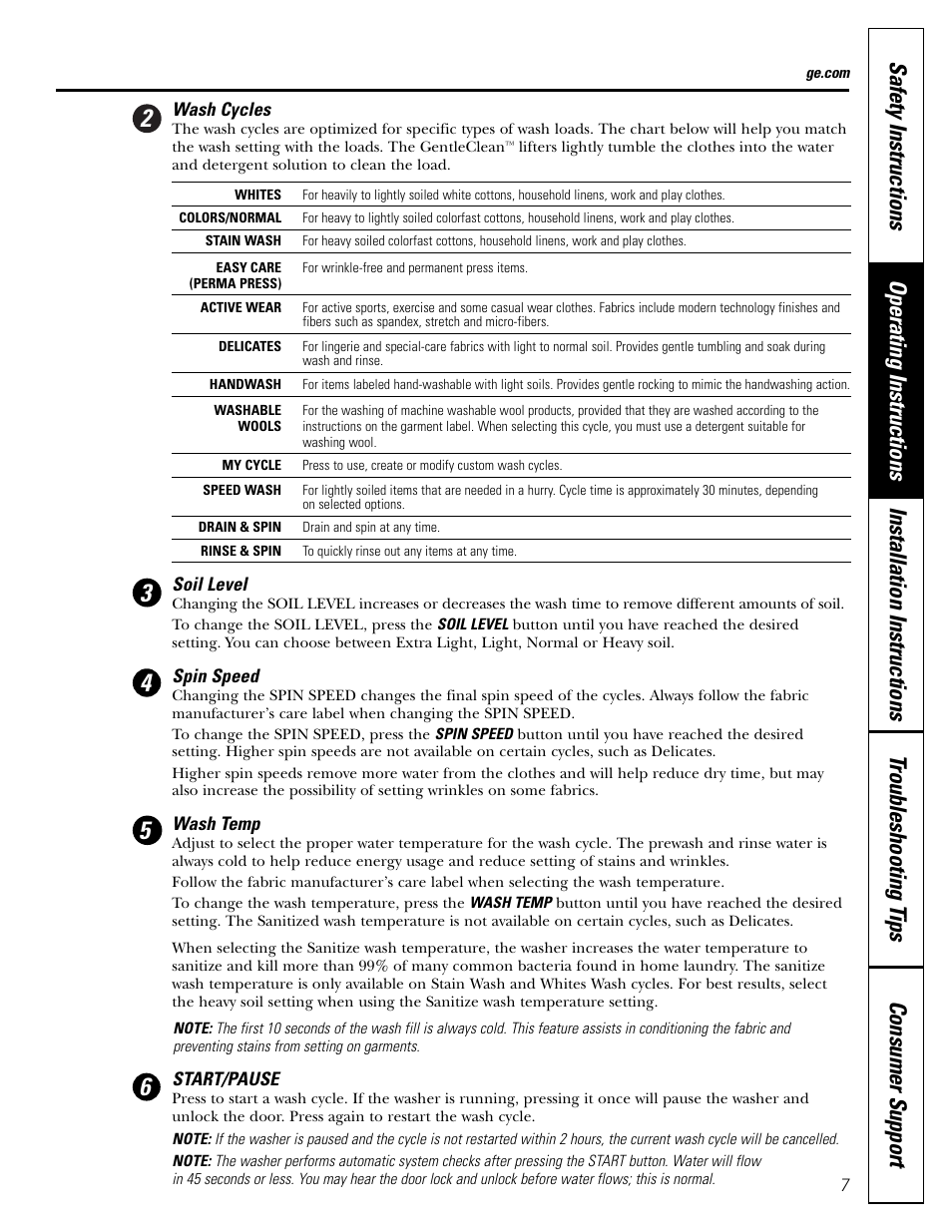 Control settings | GE GHDVH670 User Manual | Page 7 / 76