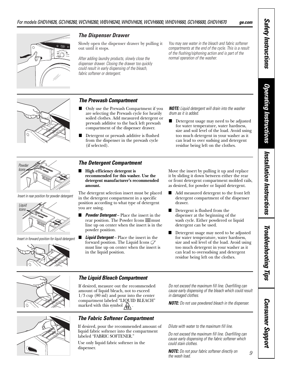 GE GHDVH670 User Manual | Page 9 / 76