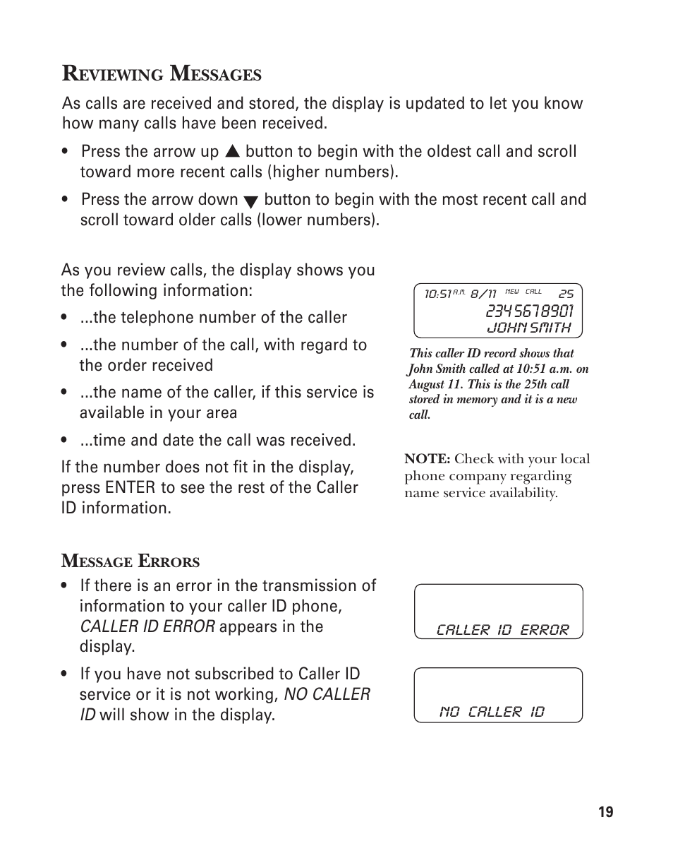 Reviewing messages | GE 15362520 User Manual | Page 19 / 38