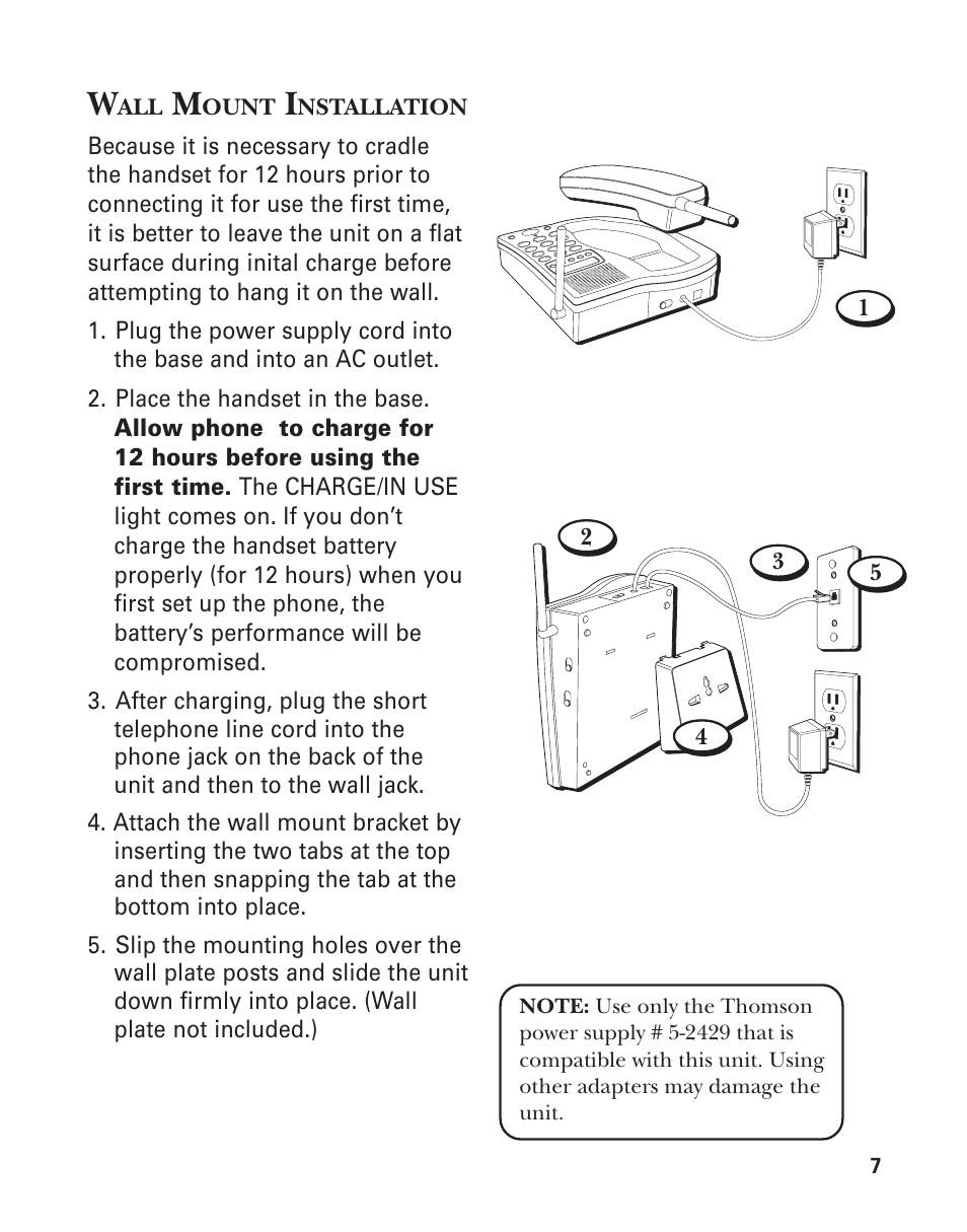 Wall mount installation | GE 15362520 User Manual | Page 7 / 38