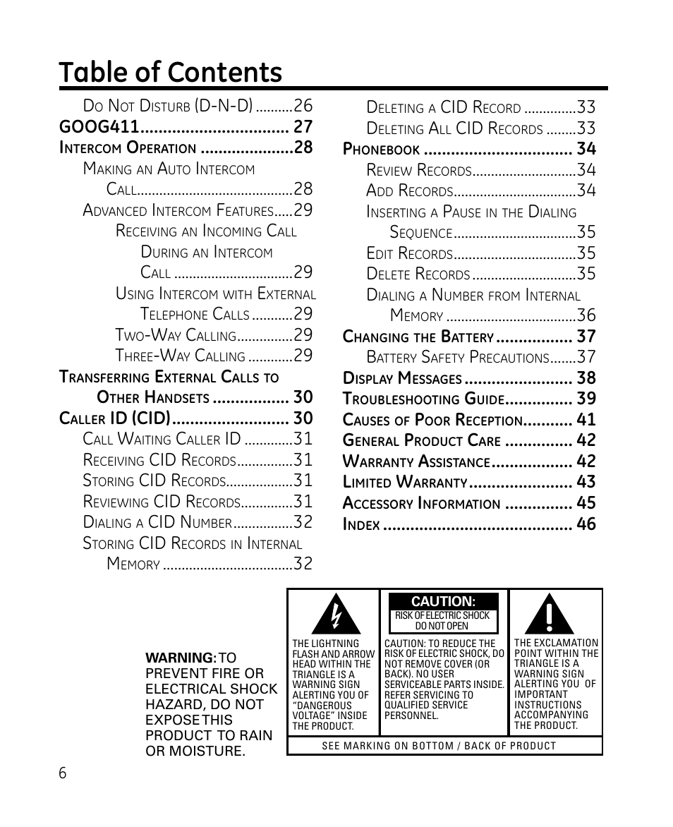 GE 28213 Series User Manual | Page 6 / 48