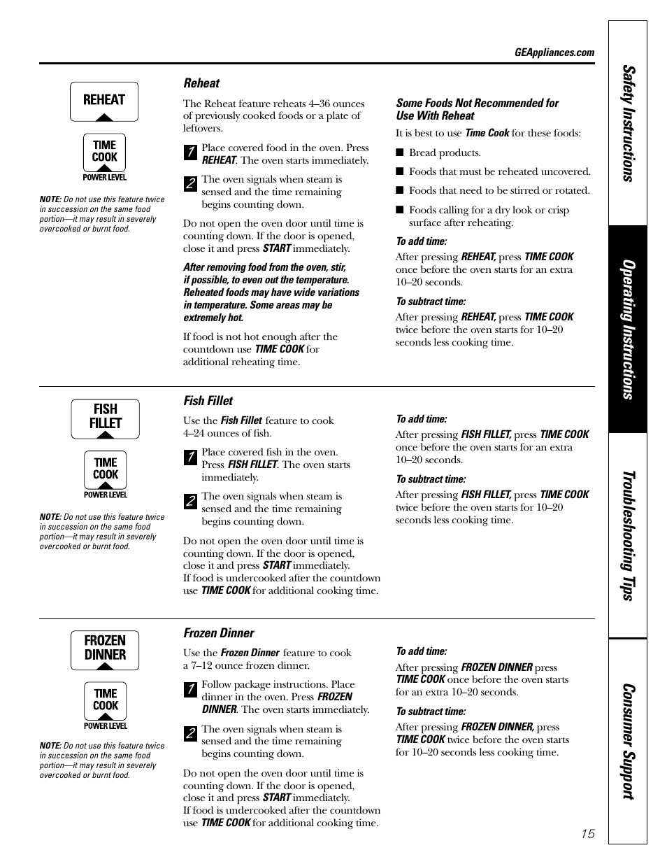 GE JE1160 User Manual | Page 15 / 24