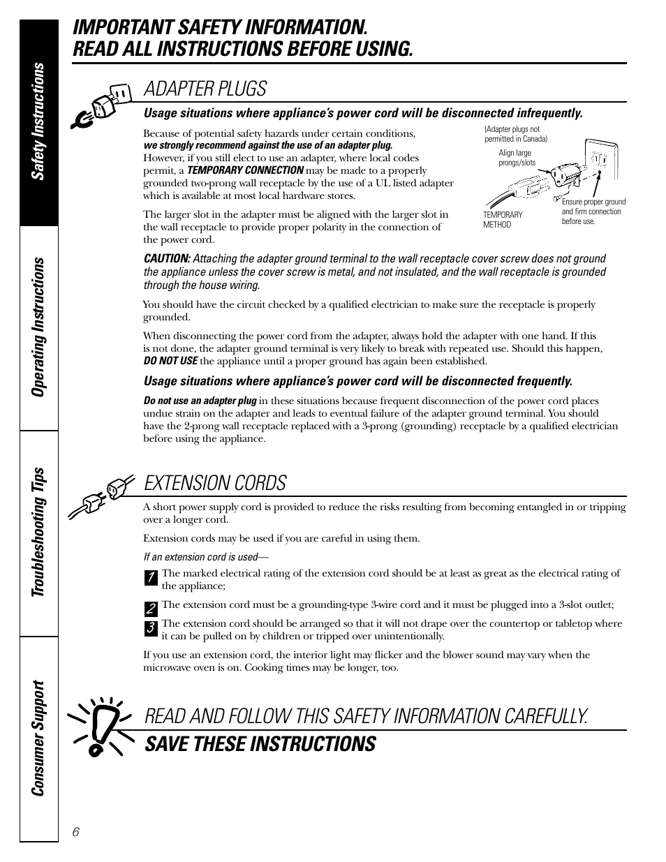 GE JE1160 User Manual | Page 6 / 24