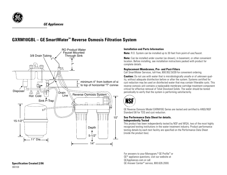 GE GXRM10GBL User Manual | 2 pages