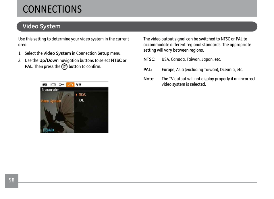 Connections | GE D1030 User Manual | Page 61 / 78