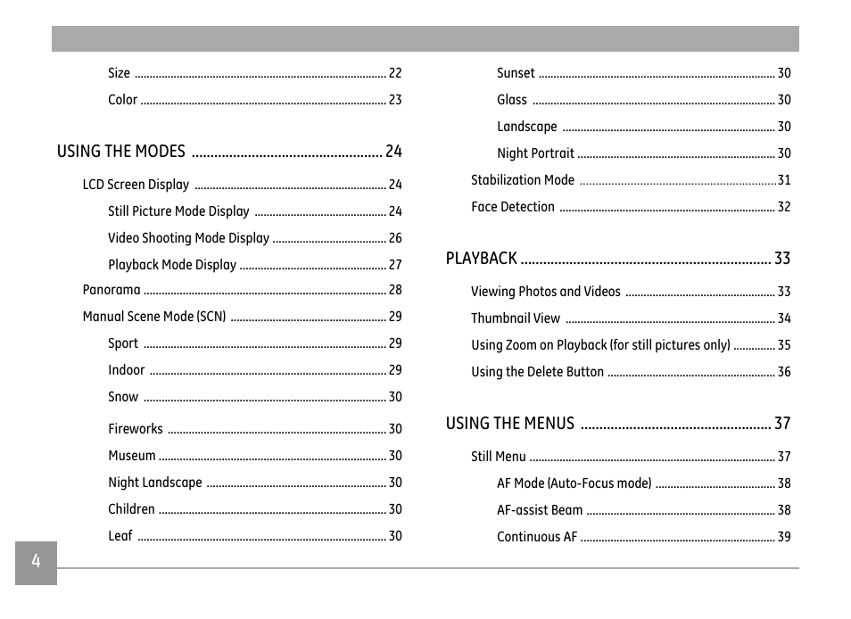 Using the modes, Playback, Using the menus | GE D1030 User Manual | Page 7 / 78