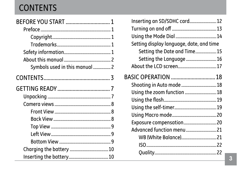 GE G1 User Manual | Page 7 / 88