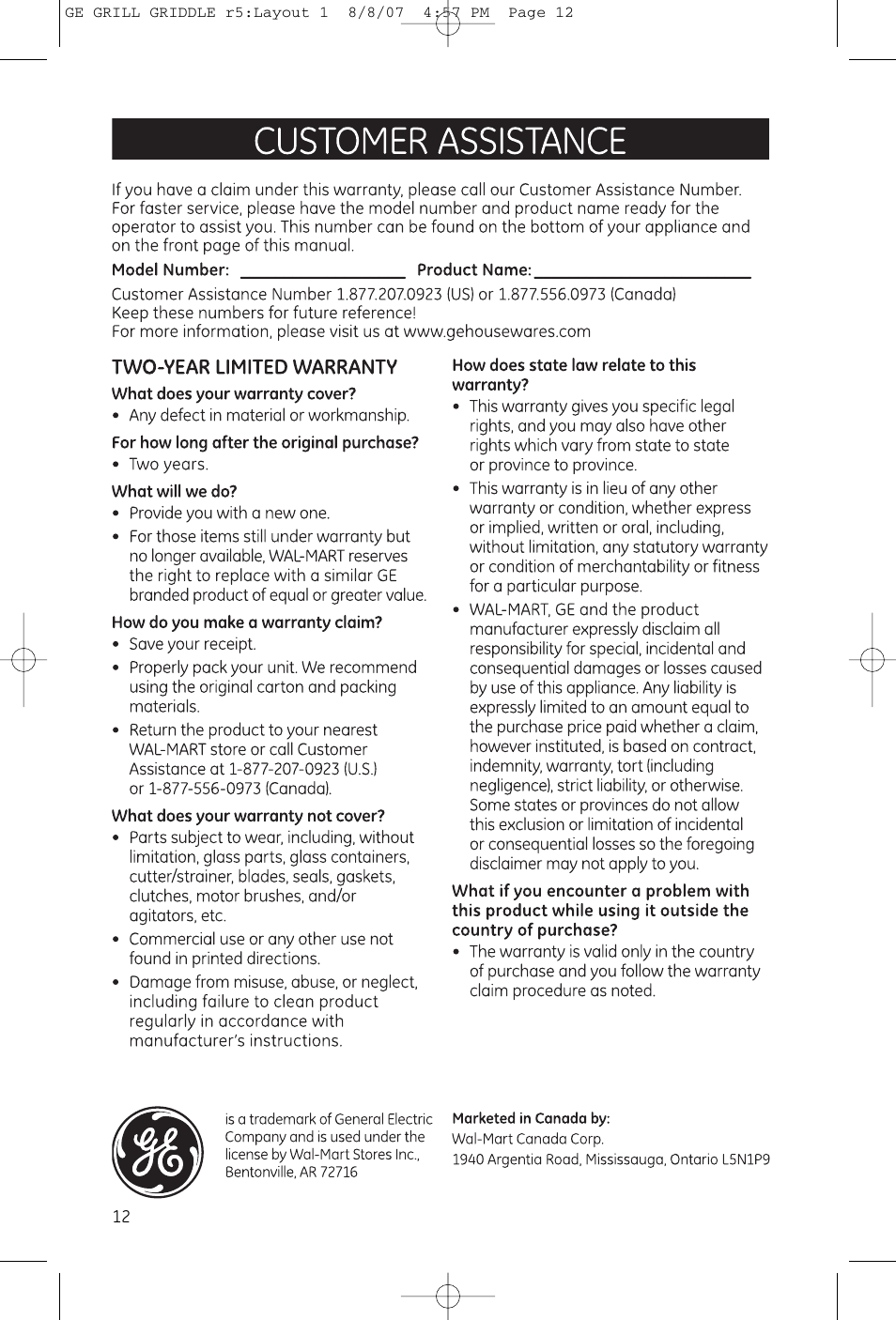 GE 681131691482 User Manual | Page 11 / 11