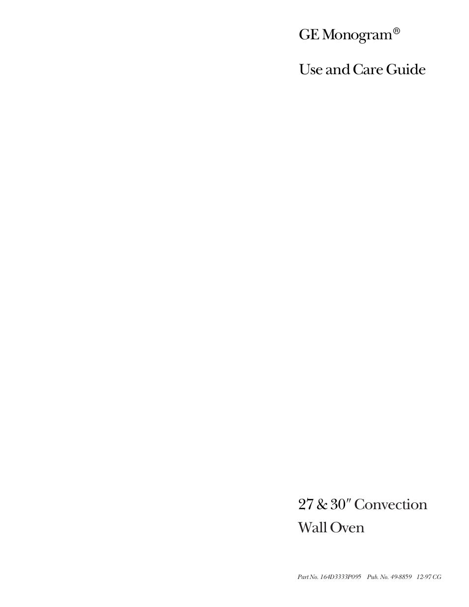 GE Monogram 164D3333P095 User Manual | 40 pages